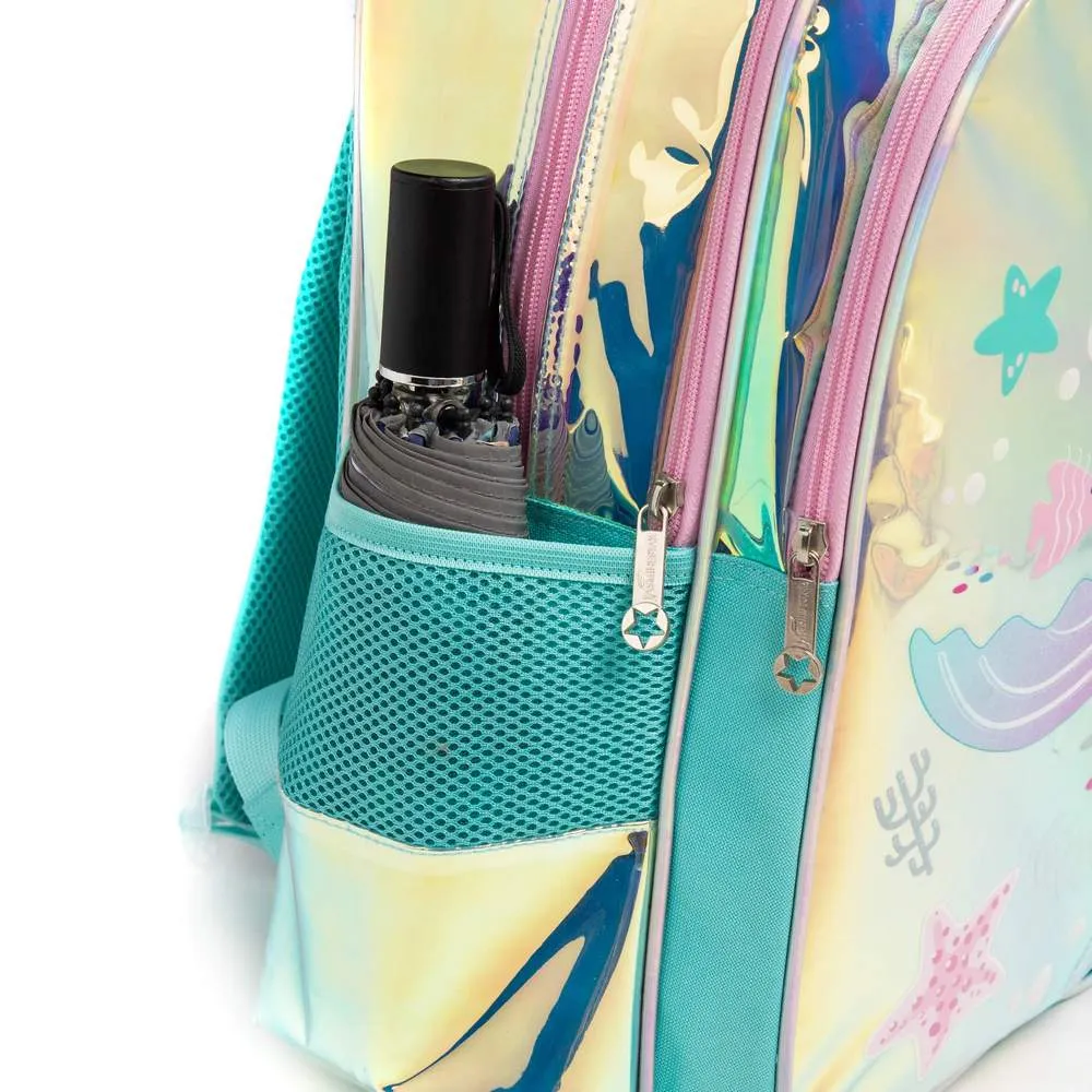 (NET)Mermaid Children's Trolley Backpack School Bag