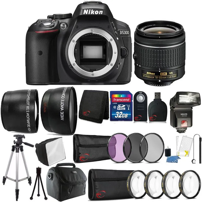 Nikon D5300 24.2MP DSLR Camera with 18-55mm Lens , TTL Flash and 32GB Accessory Kit