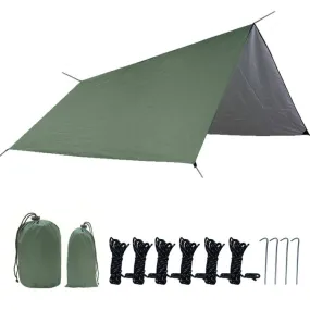 Outdoor Camping Supplies Multifunctional Camping Sunshade Waterproof And Moisture-Proof Mat Ultra-Light Sky,Size: 300 x 300cm (Army Green)