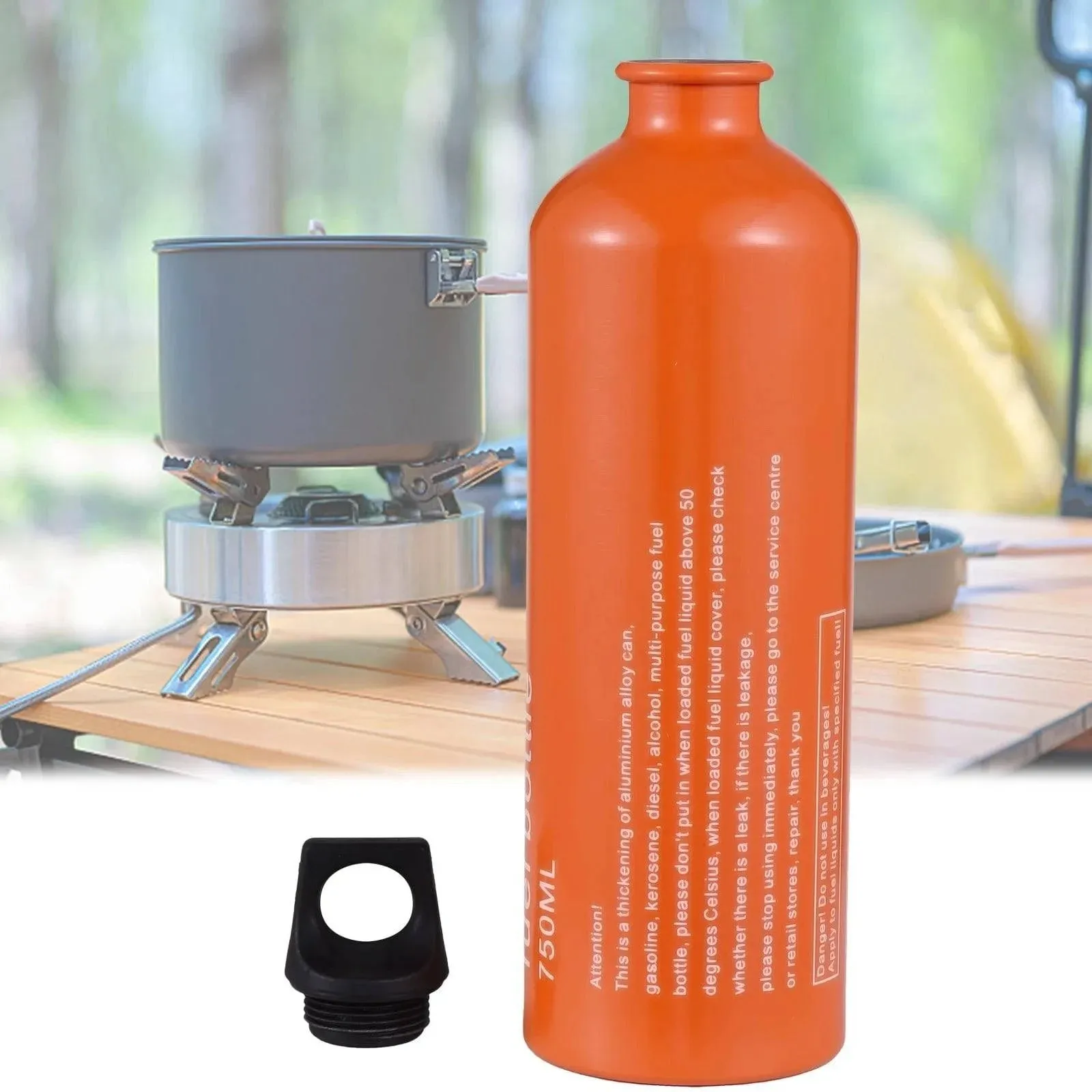 Outdoor Fuel Bottle Petrol Alcohol Liquid Oil Bottle 750ml Oil Storage Can for Camping Hiking Mountaineering Outdoor Cooking