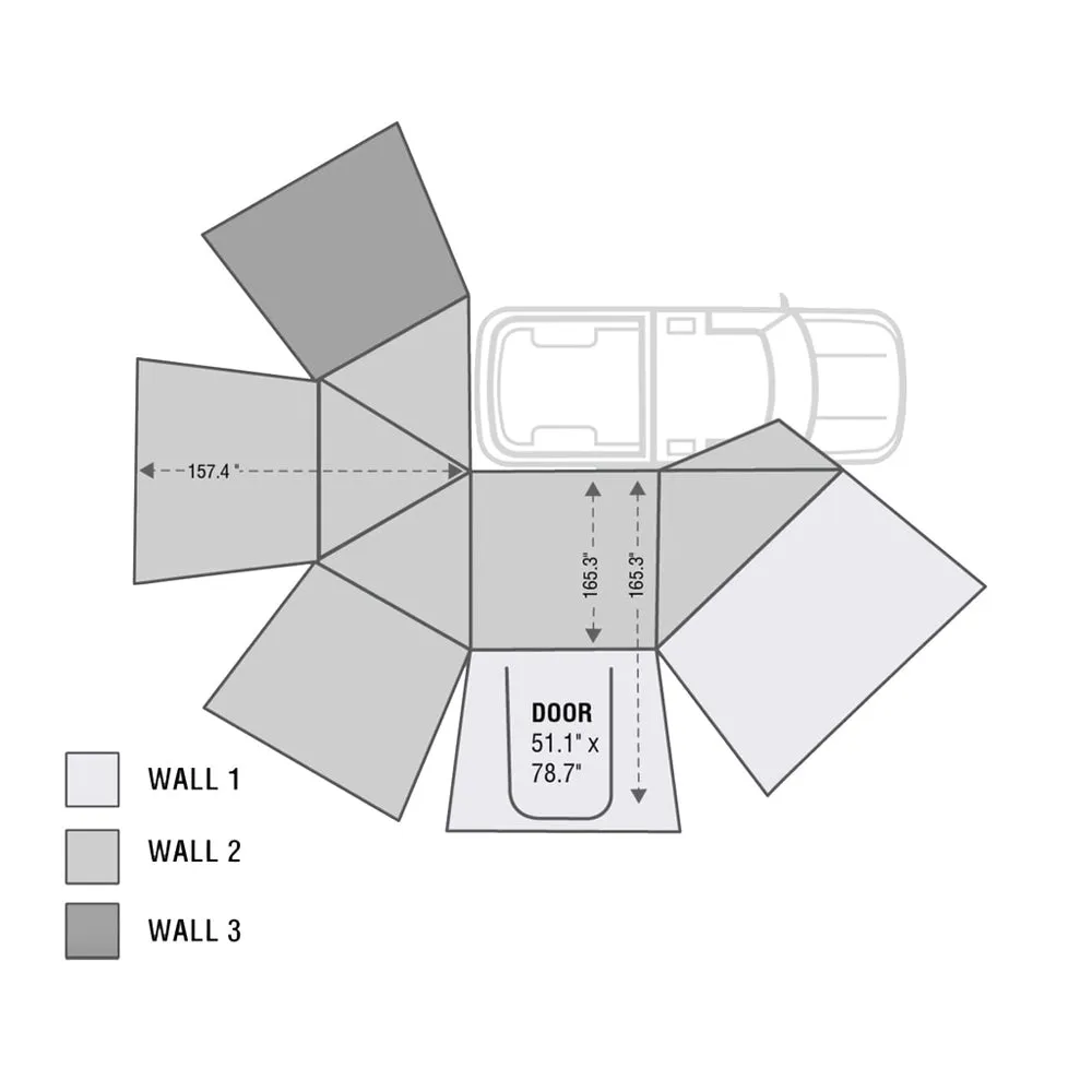 Overland Vehicle Systems - Nomadic 270 Awning - Passenger Side Wall 3