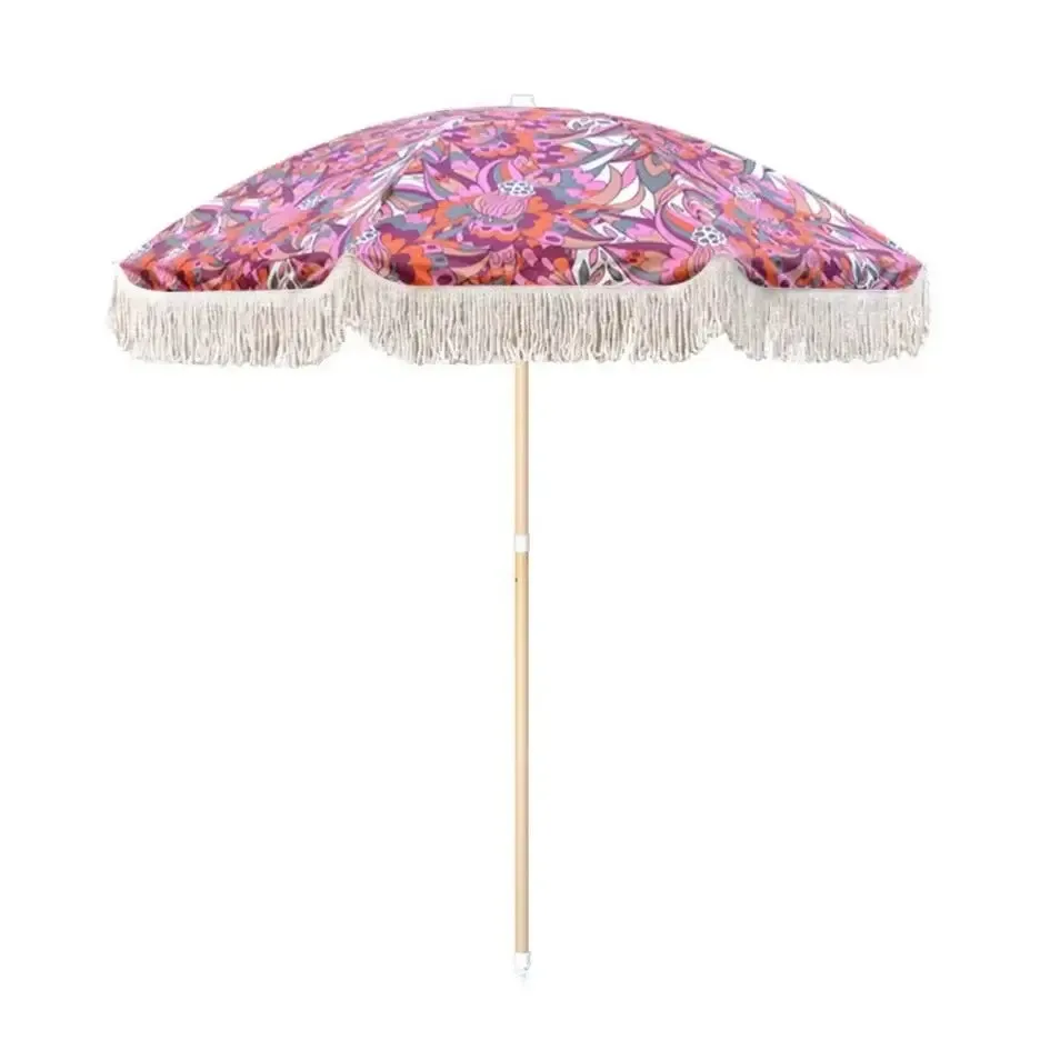 Parasol with Fringes Ø180 cm - Tropical Flowers