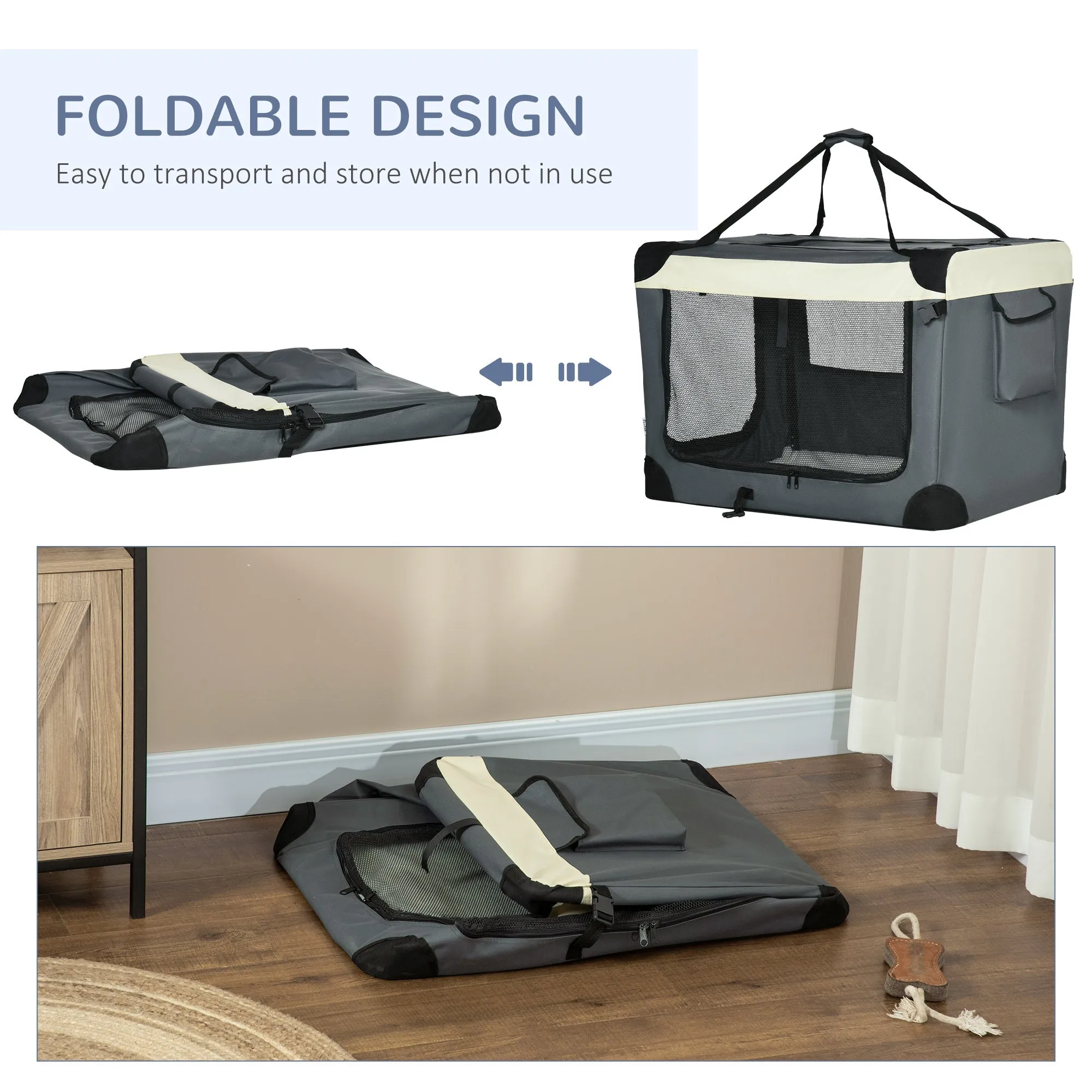 PawHut 81cm Foldable Pet Carrier