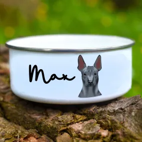 Personalised Mexican Hairless Enamel Pet Travel Bowl