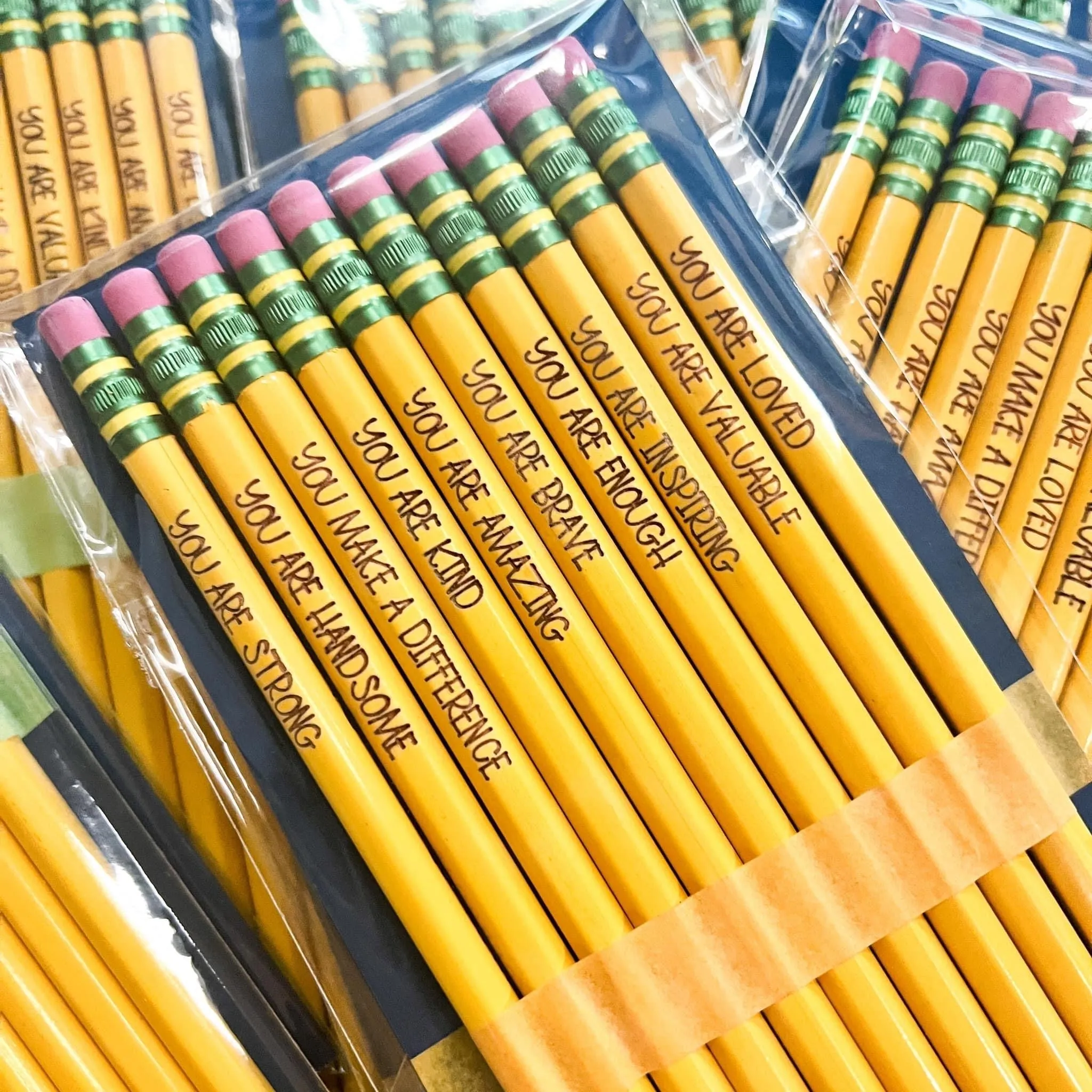 Personalized Pencils, Erasers, and Pencil Bag