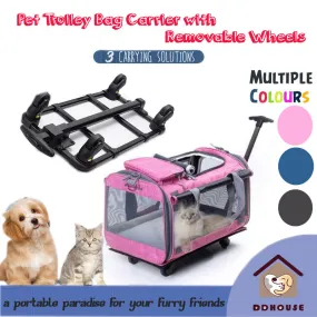 Pet Trolley stroller with removable wheels Foldable Sling Bag Pet Carrier