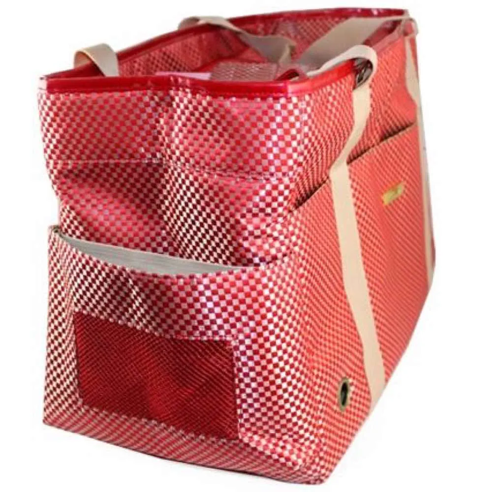 Petcare Pet Carry Bag Red Checkered