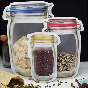 Plastics Transparent Jar Shaped Stand-up Pouch With Zipper