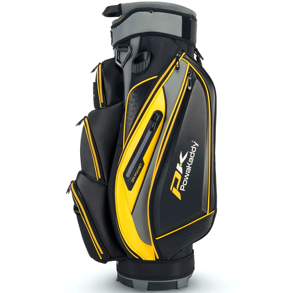 PowaKaddy Premium Tech Cart Bag - Gun Metal/Black/Yellow Trim