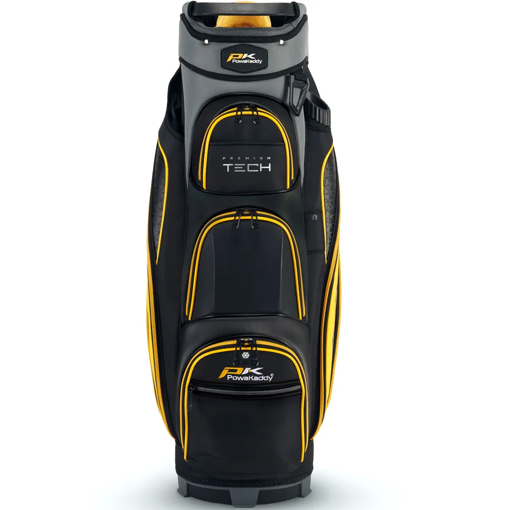 PowaKaddy Premium Tech Cart Bag - Gun Metal/Black/Yellow Trim