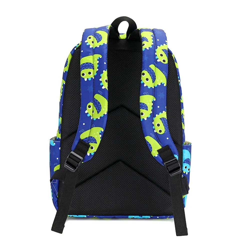 Pretty in Jurassic Dinosaur Water Resistant Backpack Set Bag 3 Options