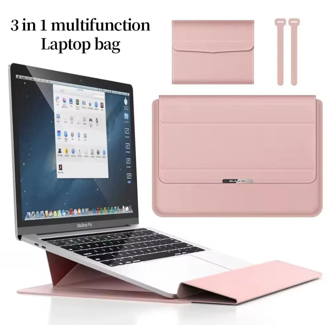 Pu Leather Laptop Sleeve Bag Case For Macbook Air Pro 15 17 Inch