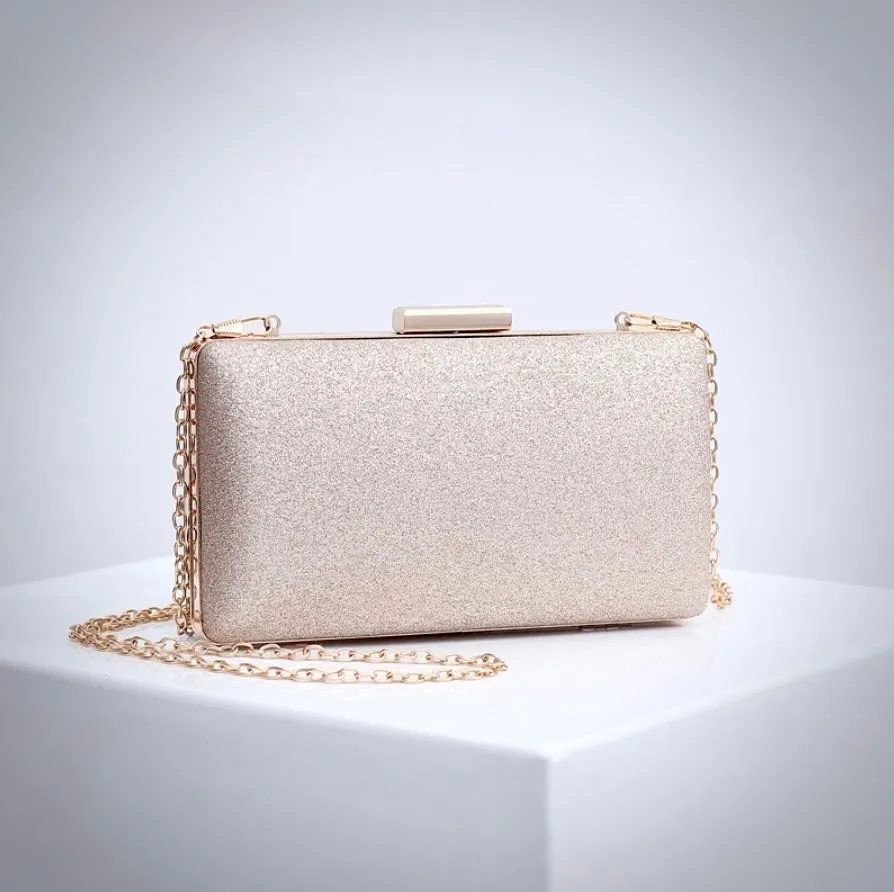 "Rowan" - Champagne Rose Gold Bridal Handbag Clutch