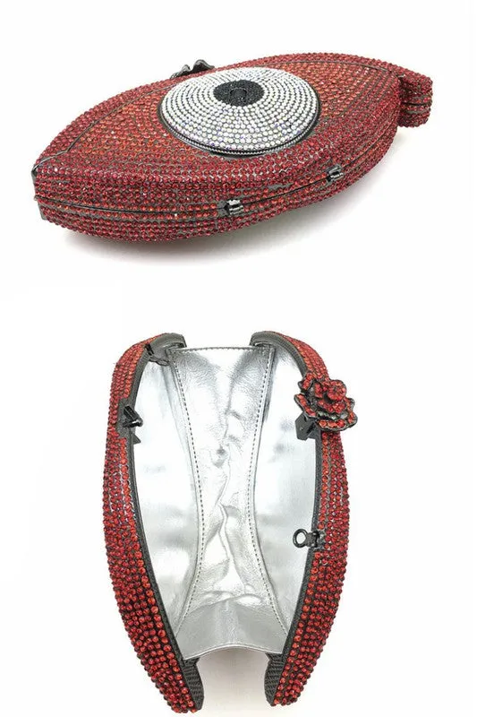 Red Rhinestone Evening Clutch Bag