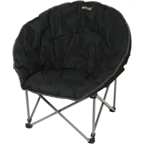 Regatta Castillo Padded Folding Camping Lounge Chair With Storage Bag - Black