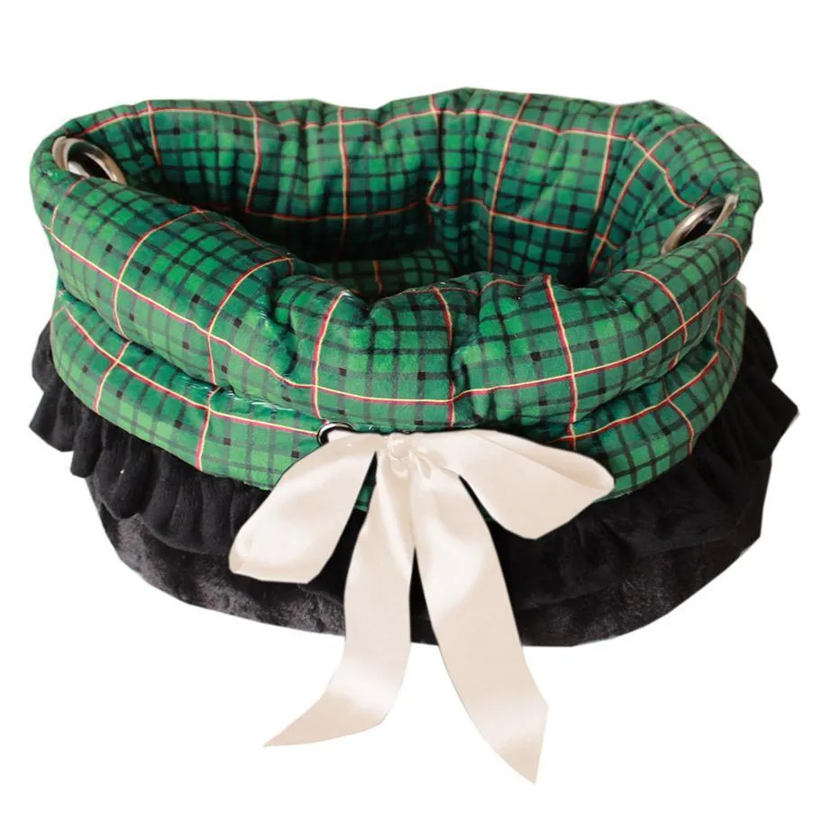 Reversible Snuggle Bug Dog Carrier Green Plaid