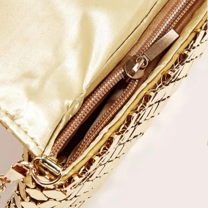 Rhinestone Decor Metallic Evening Bags for Women