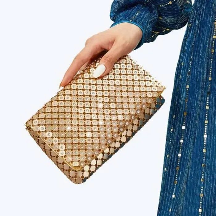 Rhinestone Decor Metallic Evening Bags for Women