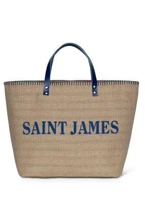 SAINT JAMES carrier bag - in natural canvas and leather (ECRU/MARINE/GITANE)