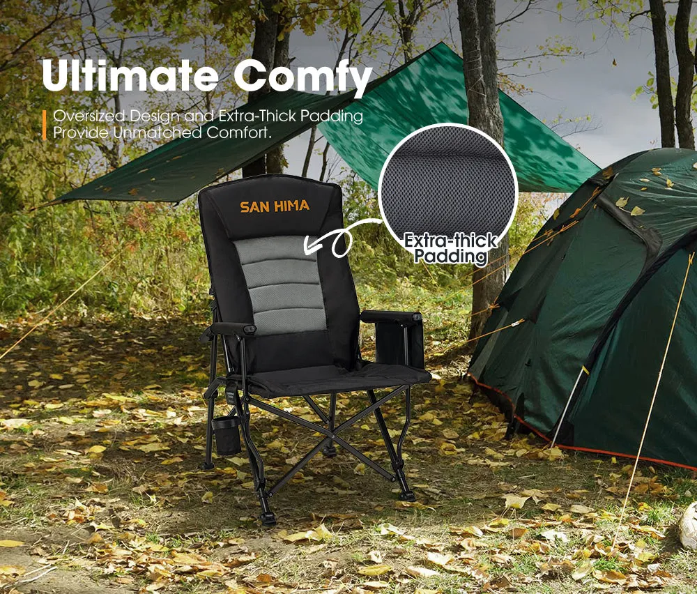 San Hima Luxury Folding Camping Chair Outdoor Portable Thick Padding With Storage Bag