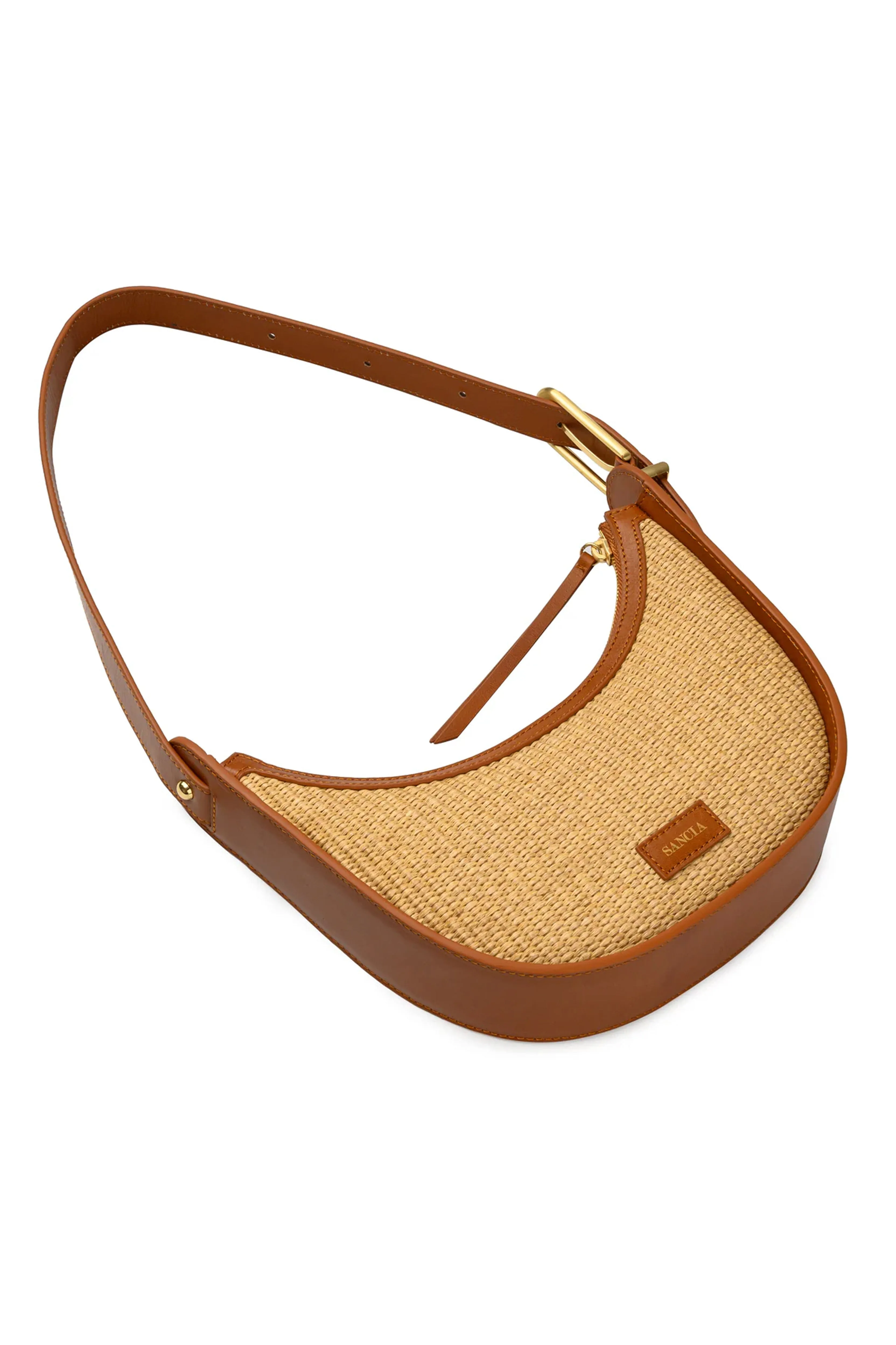 SANCIA | The Luna Bag - Cognac Raffia