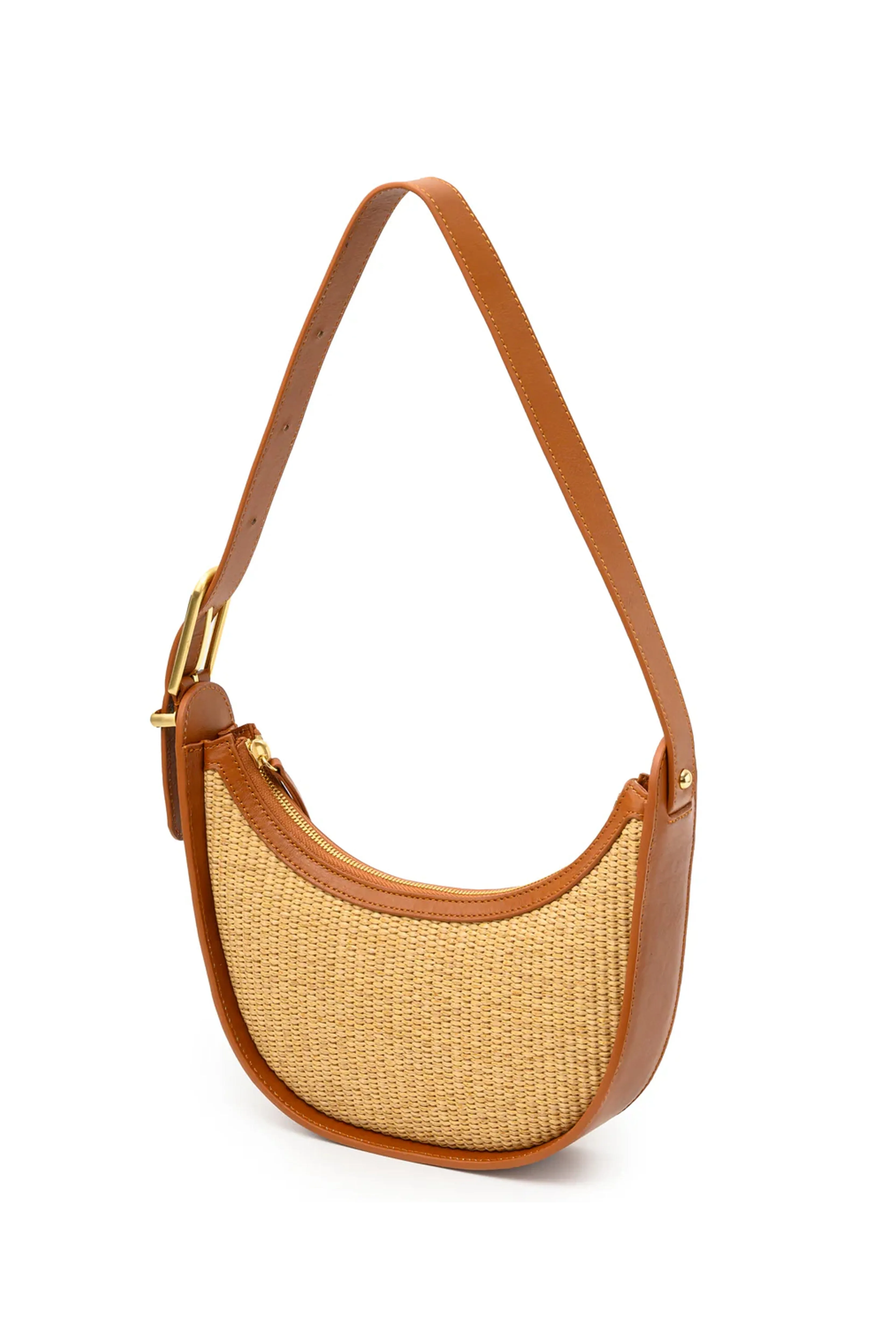 SANCIA | The Luna Bag - Cognac Raffia