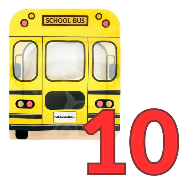 School Bus Cookie Bag -10 BAGS