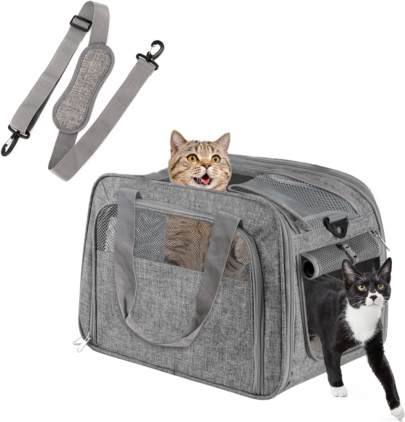 Soft Sided Breathable Mesh Pet Travel Carrier