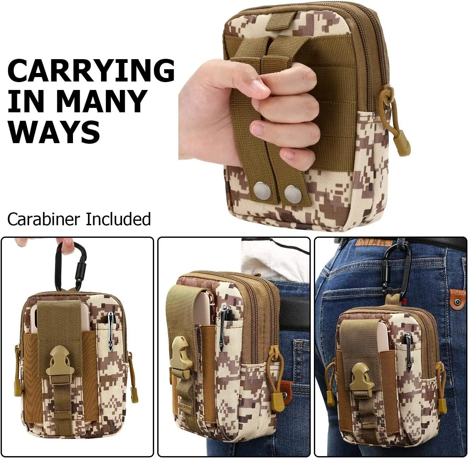 Tactical MOLLE Pouch & Waist Bag for Hiking & Outdoor Activities