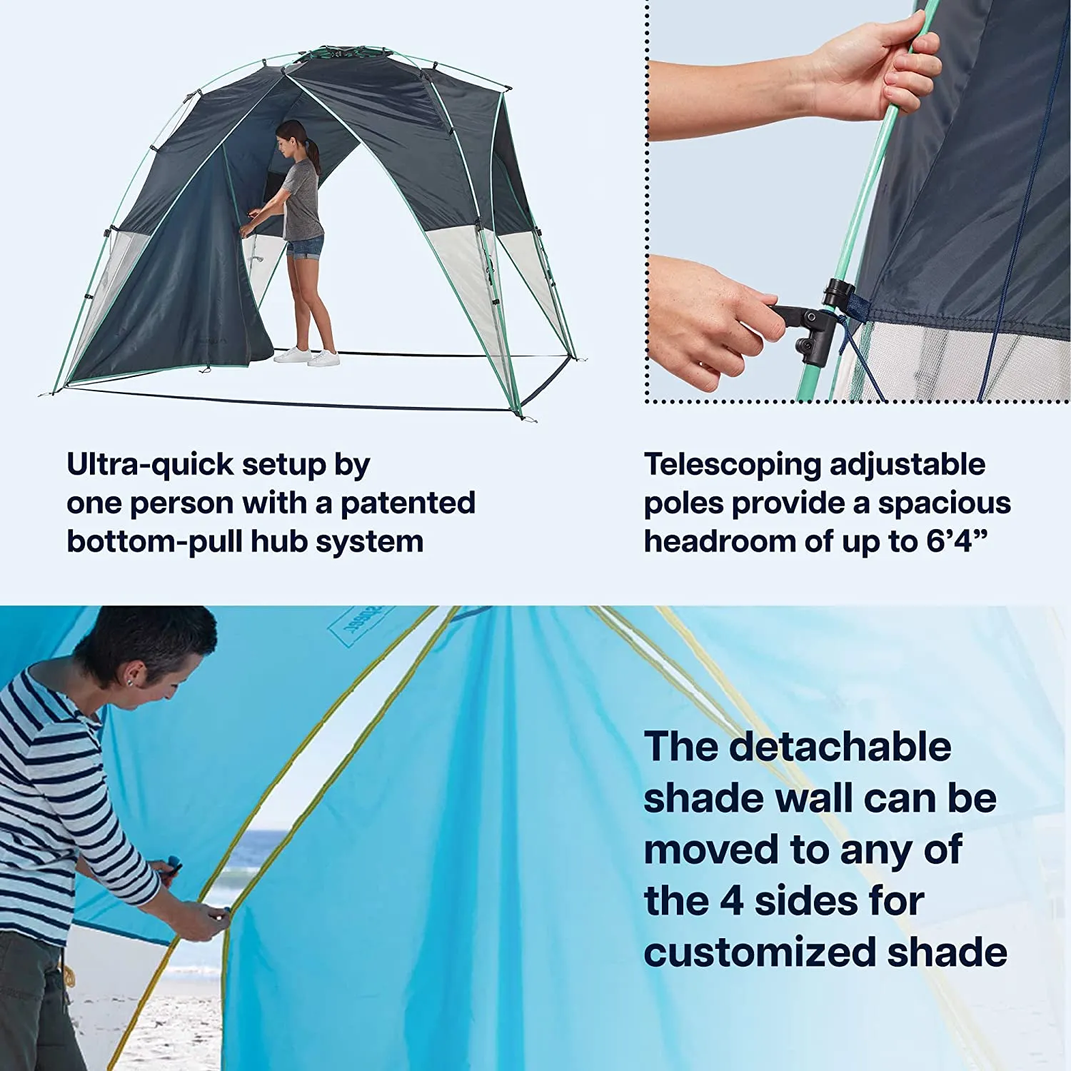 Tall Canopy with Shade Wall, Beach Tent