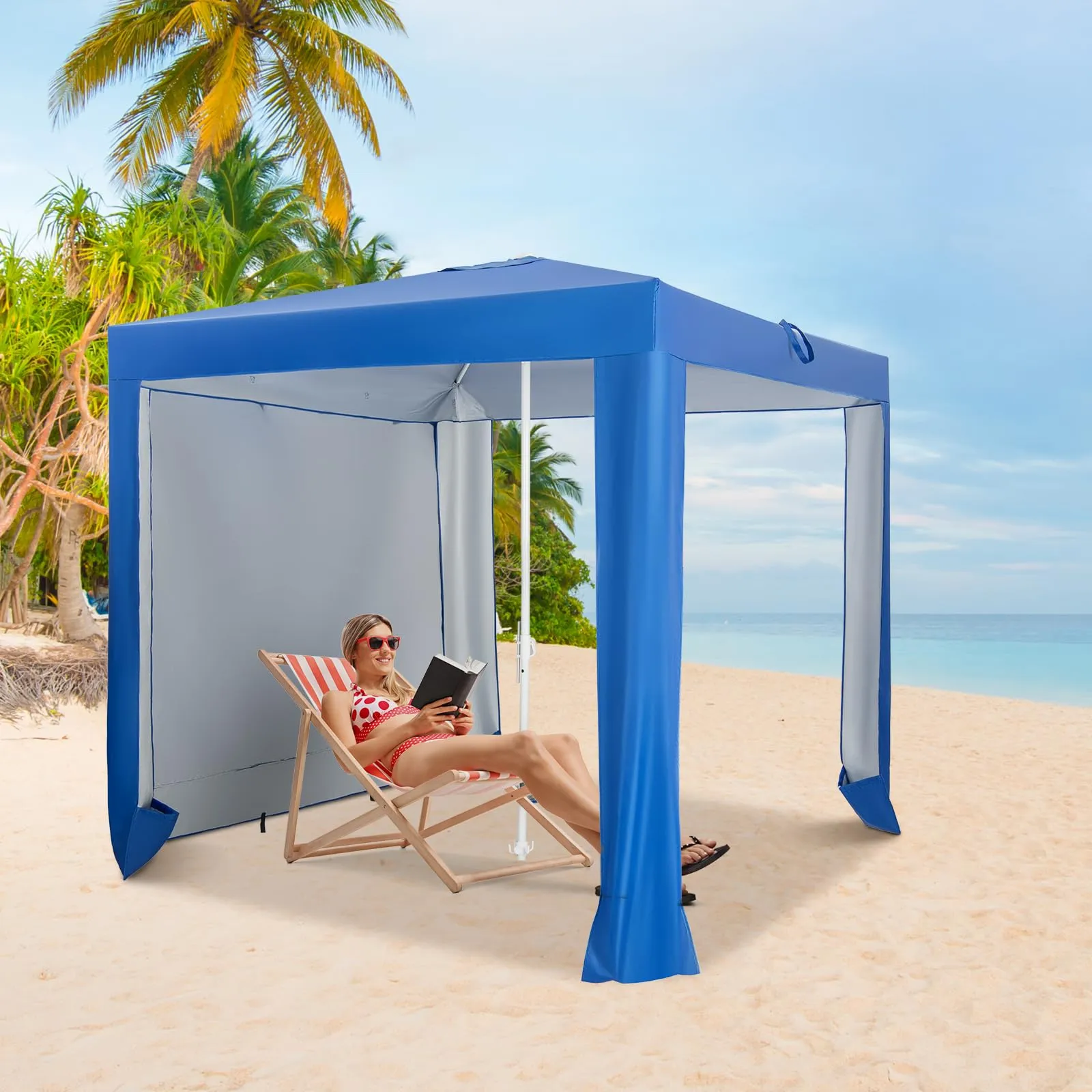 Tangkula 6.6x6.6 Ft Beach Cabana