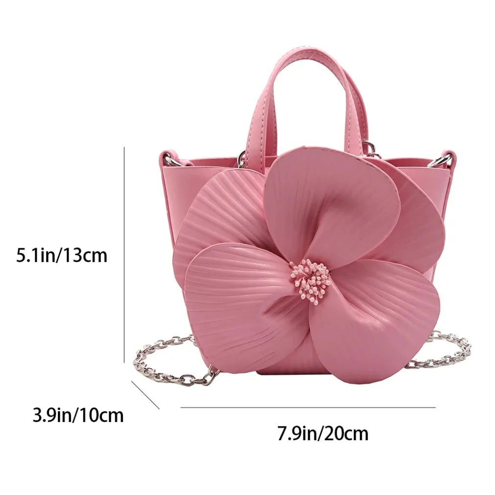 TAVIMART  -  2 Set Bucket Tote Bag For Women Designer Big Flower Evening Bag Elegant Lady Basket Clutch Bag 10 Colors Floral Crossbody Bags