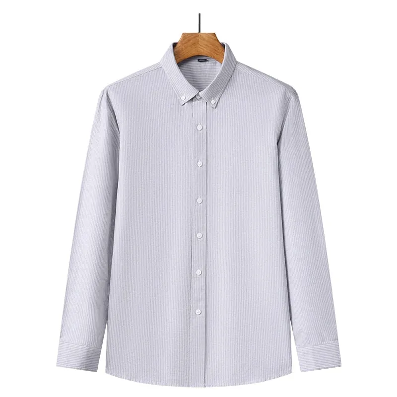 Top Grade Fashion Brand Solid Color Luxury Designer Shirts Men Slim Fit Shirt Long Sleeve Classic Casual Mens Clothing