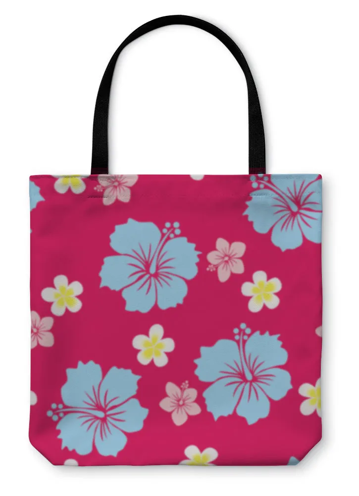 Tote Bag, Hibiscus Pattern