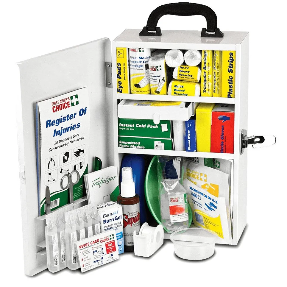 Trafalgar Workplace First Aid Kit Metal Case Wall Mount