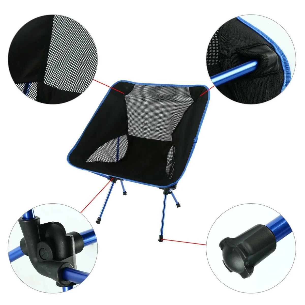 Ultralight Aluminum Alloy Folding Camping Camp Chair Outdoor Hiking Black