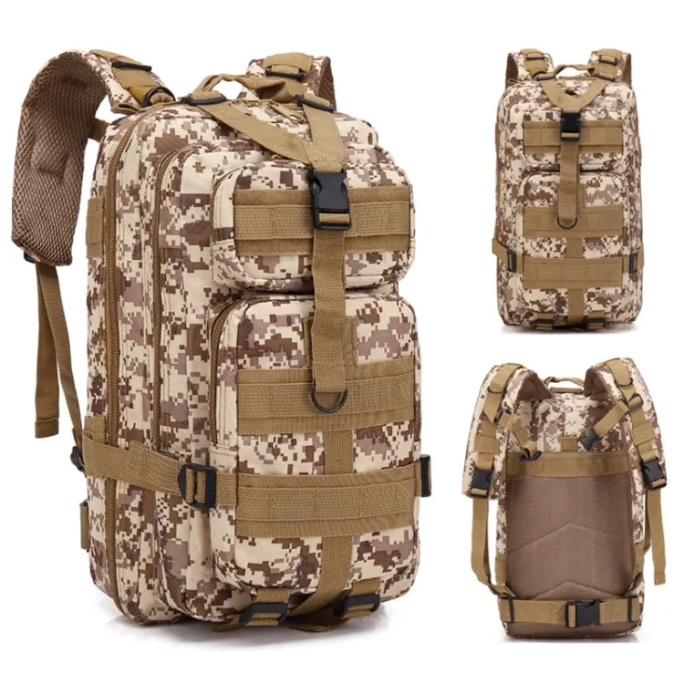 Unisex Outdoor Backpack Camping Hiking Rucksacks Bag(Desert camouflage)