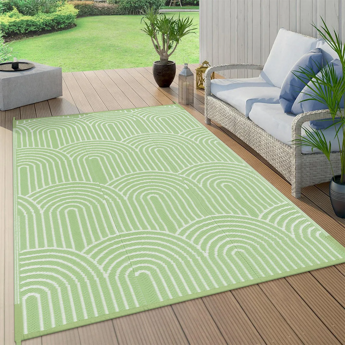 Verrill Outdoor Plastic Straw Rug Green Reversible Rv Outdoor Rug