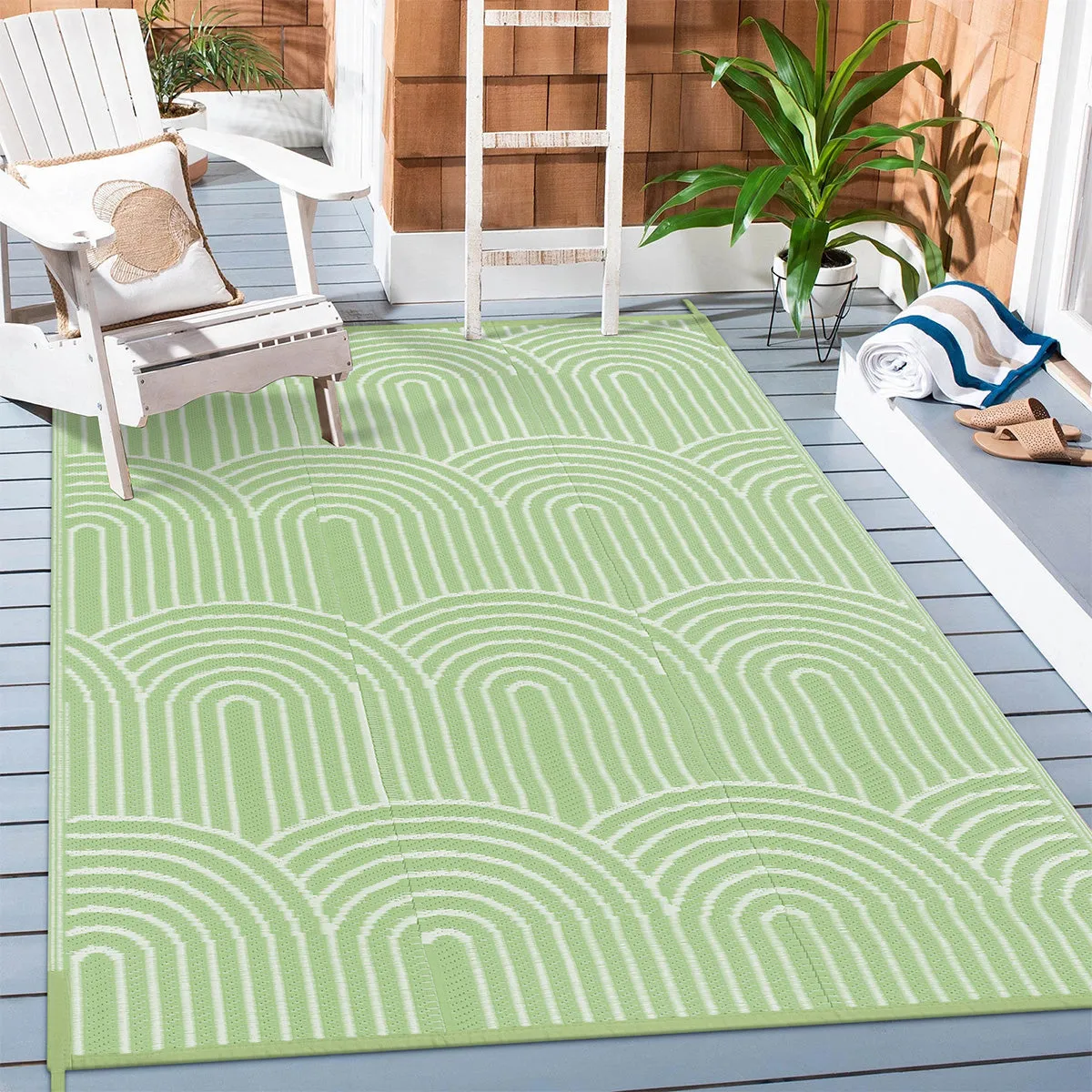 Verrill Outdoor Plastic Straw Rug Green Reversible Rv Outdoor Rug