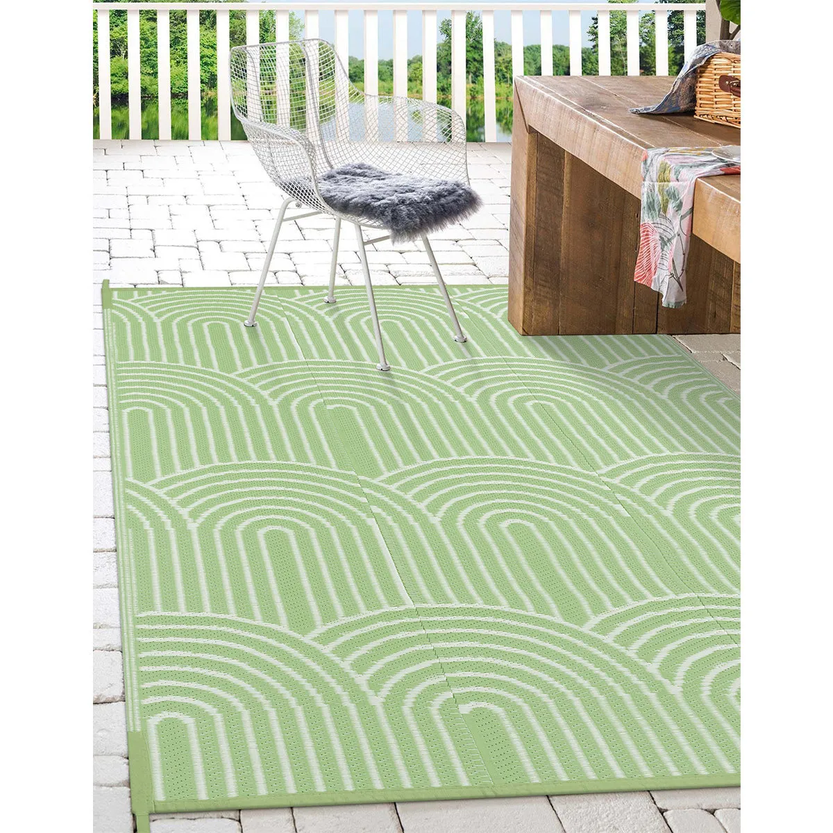 Verrill Outdoor Plastic Straw Rug Green Reversible Rv Outdoor Rug