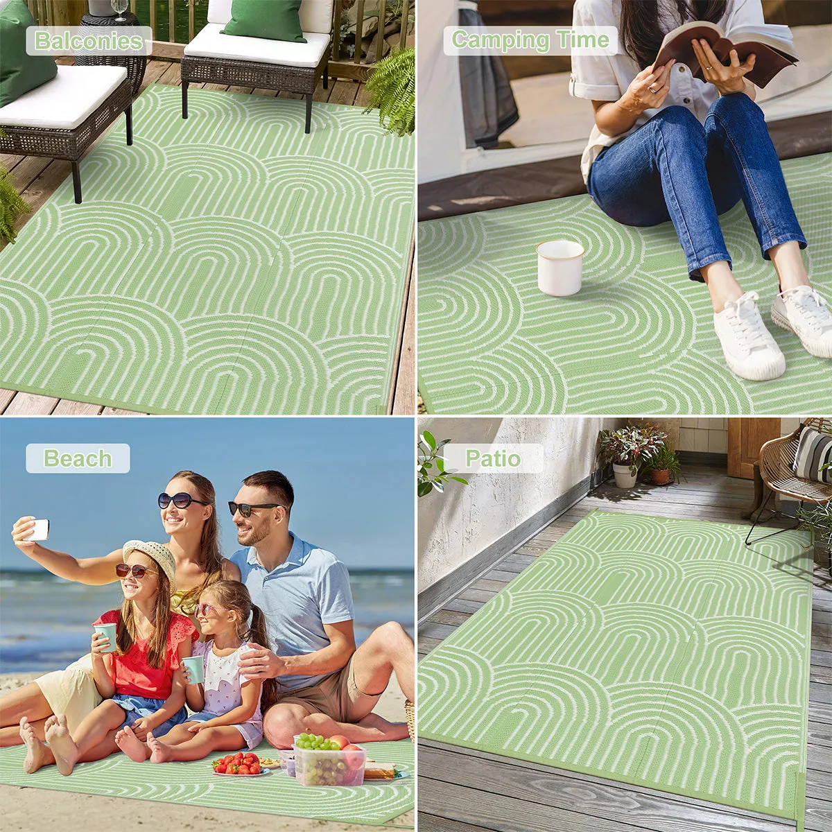 Verrill Outdoor Plastic Straw Rug Green Reversible Rv Outdoor Rug