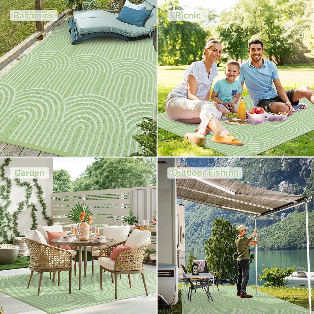 Verrill Outdoor Plastic Straw Rug Green Reversible Rv Outdoor Rug