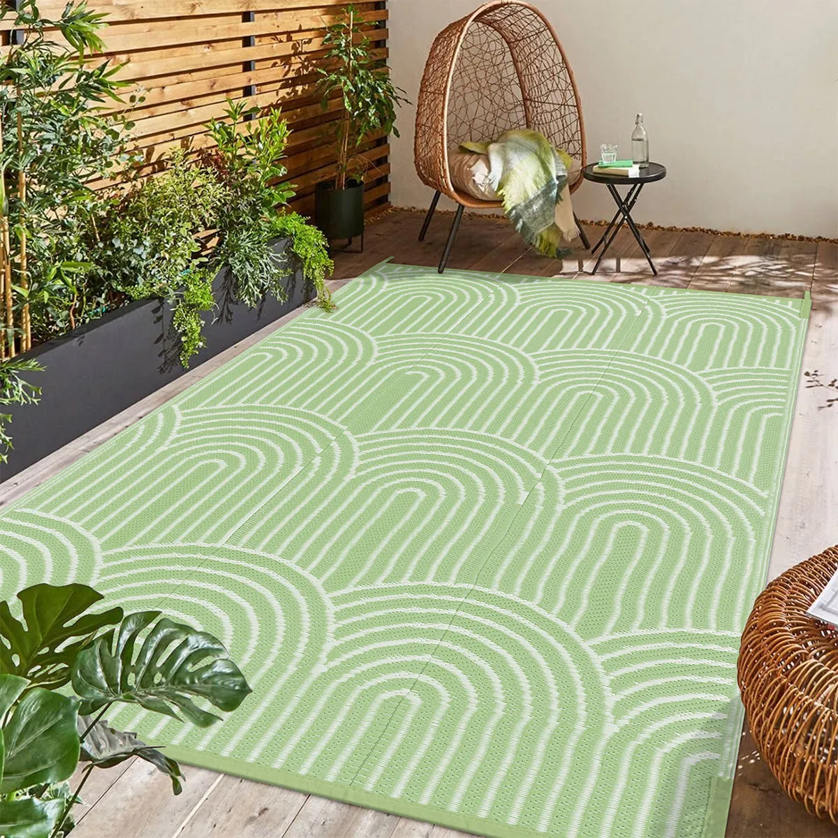 Verrill Outdoor Plastic Straw Rug Green Reversible Rv Outdoor Rug