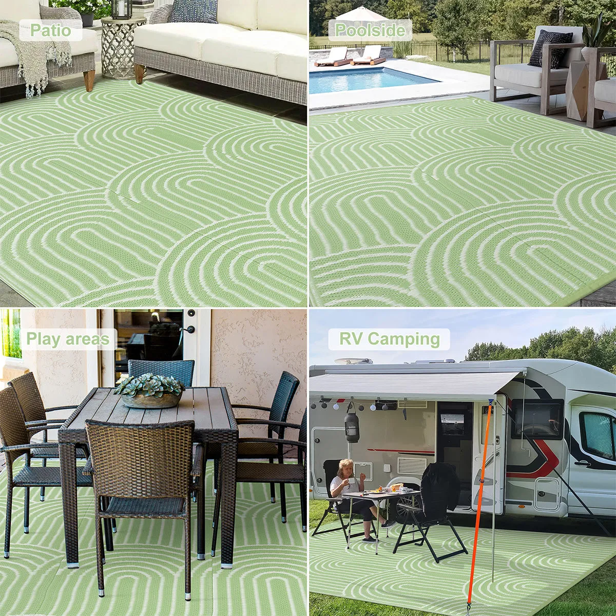 Verrill Outdoor Plastic Straw Rug Green Reversible Rv Outdoor Rug