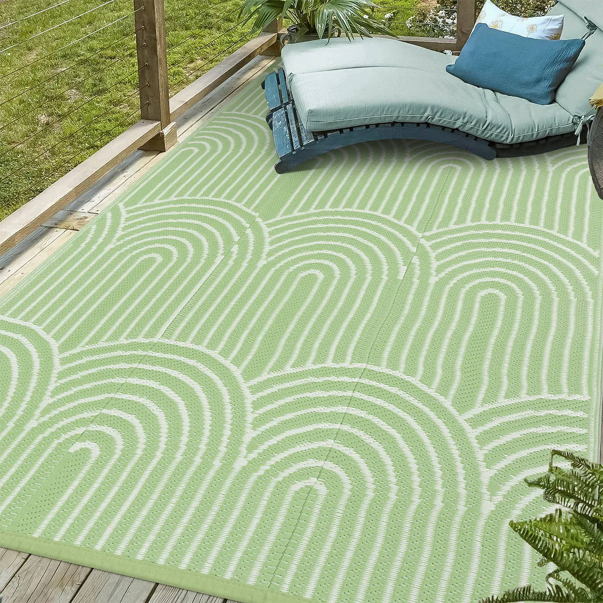 Verrill Outdoor Plastic Straw Rug Green Reversible Rv Outdoor Rug