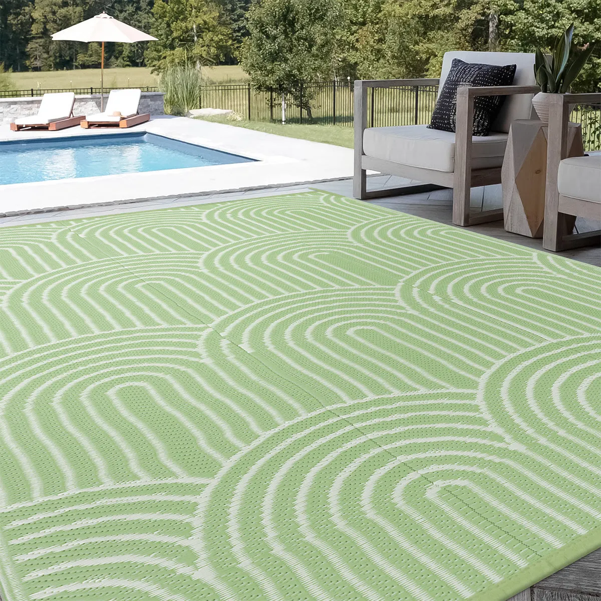 Verrill Outdoor Plastic Straw Rug Green Reversible Rv Outdoor Rug