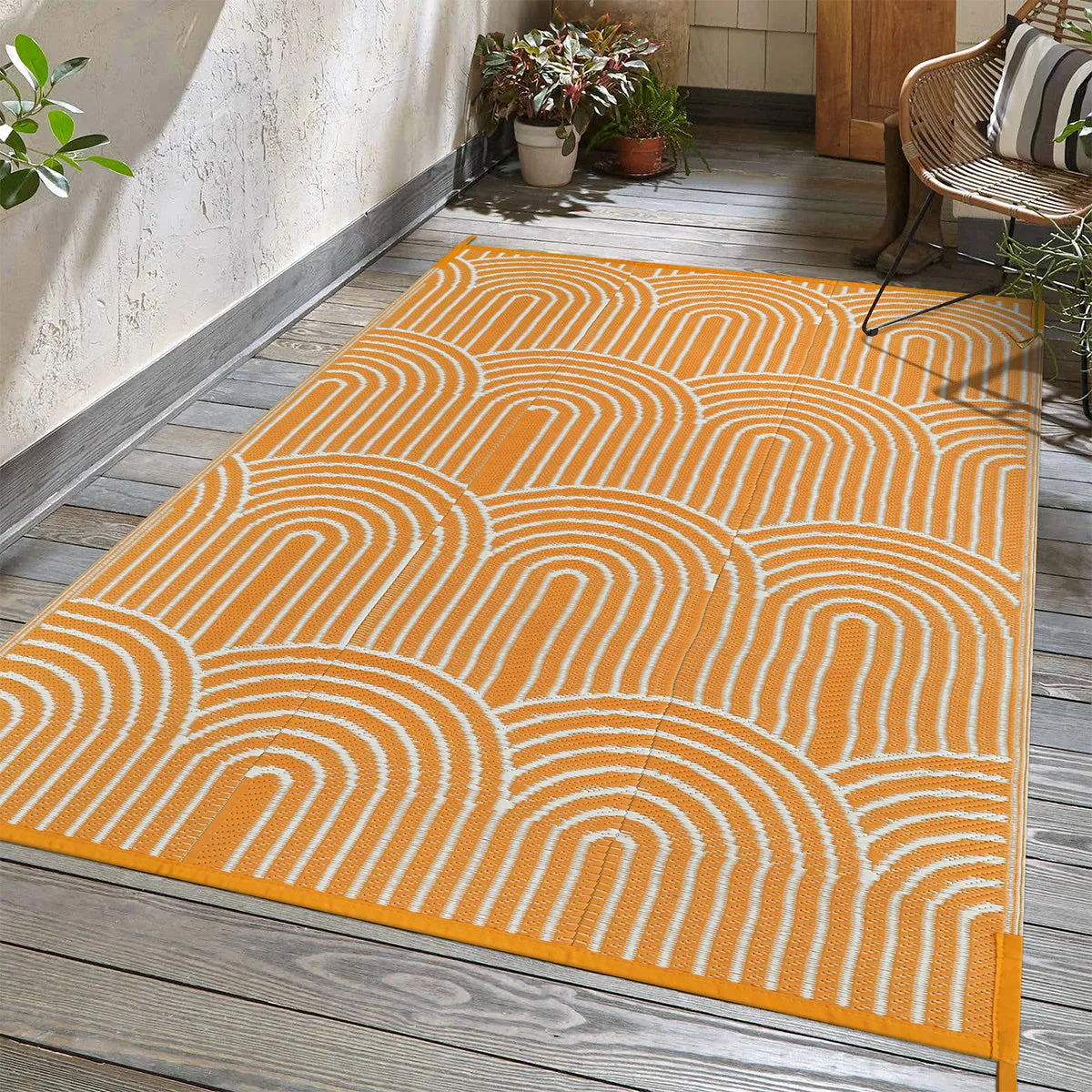 Verrill Outdoor Plastic Straw Rug Orange Reversible Rv Outdoor Rug