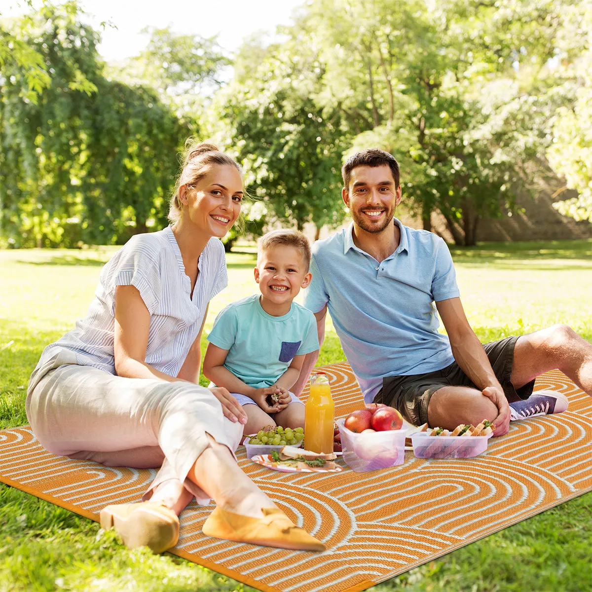 Verrill Outdoor Plastic Straw Rug Orange Reversible Rv Outdoor Rug