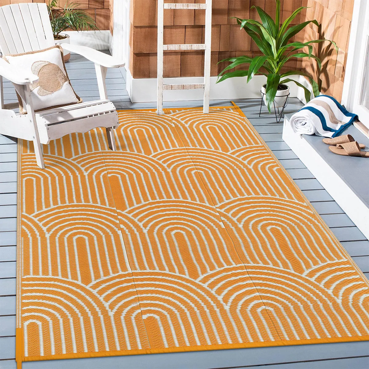 Verrill Outdoor Plastic Straw Rug Orange Reversible Rv Outdoor Rug