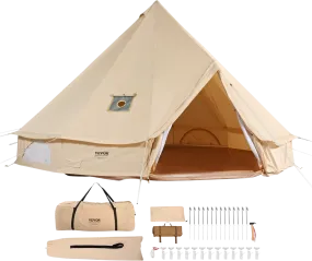 Vevor Bell Tent 19.6' Waterproof Canvas Yurt with Stove Jack and Detachable Side Wall Fits 10-12 People New